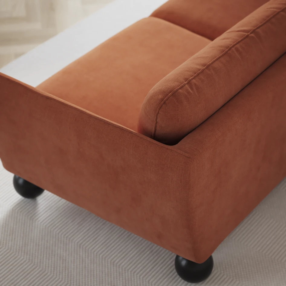 Madison Lux - 2-sits soffa med divan vänster och schäslong höger - Orange
