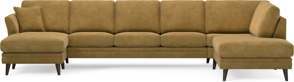 Eden - 3-sits soffa med schäslong vänster och divan höger - Gul