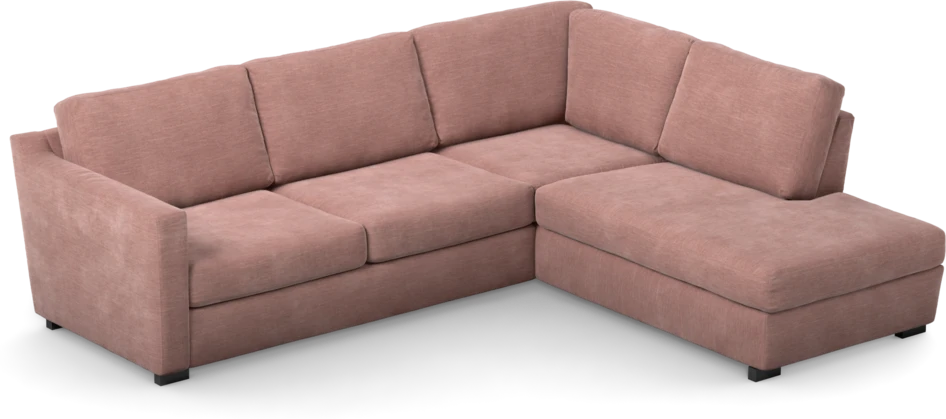 Friday - 2,5-sits soffa med divan höger - Rosa