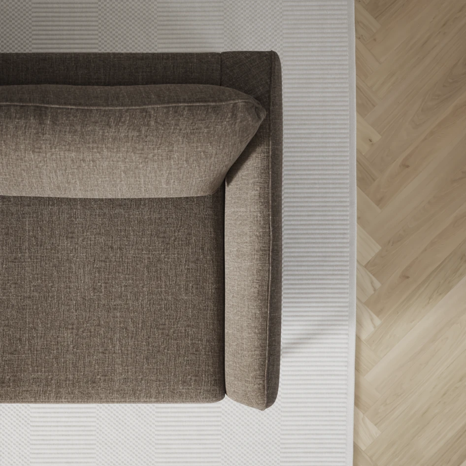 County - 2,5-sits soffa med divan vänster - Brun