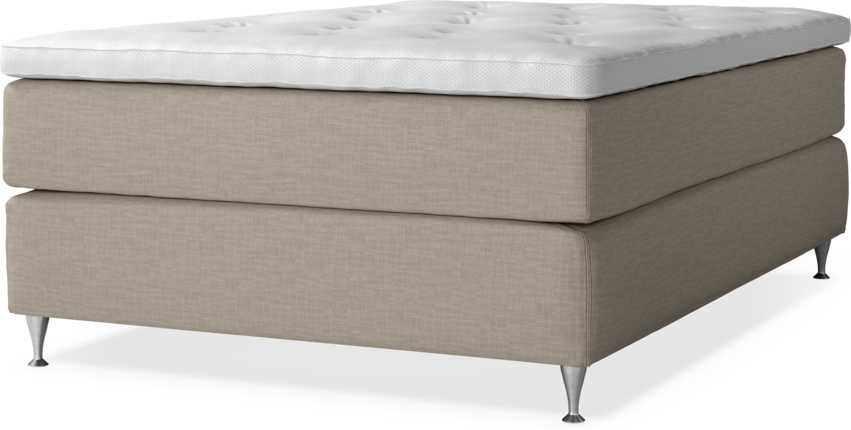 Delux Dream - Kontinentalsäng, enkelsäng 140 cm med bäddmadrass - Beige