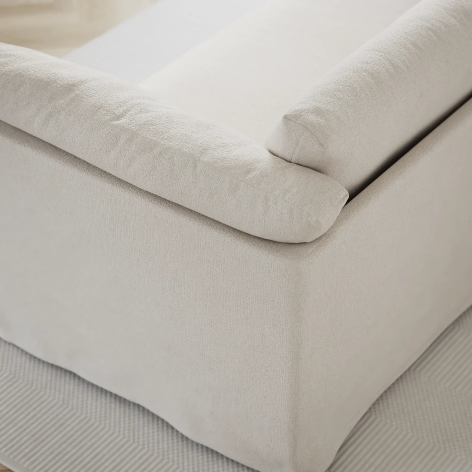 Cherrie Klädsel - Klädsel till 3-sits soffa med divan höger - Vit