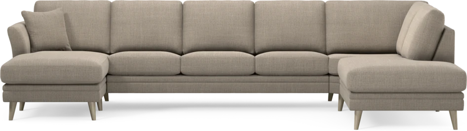 Eden - 3-sits soffa med schäslong vänster och divan höger - Beige
