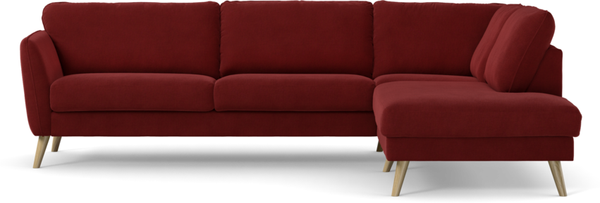 Bridge - 3-sits soffa med divan höger - Röd