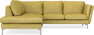 Madison - 2-sits soffa med divan vänster - Gul