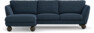 Madison Lux - 2-sits soffa med schäslong vänster - Blå