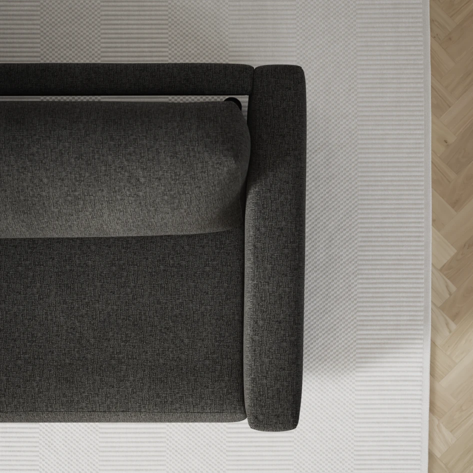 Lindö - Bäddsoffa 2,5-sits med schäslong, vändbar - Svart