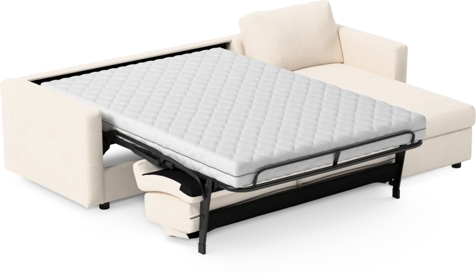 Lindö - Bäddsoffa 2,5-sits med schäslong, vändbar - Vit
