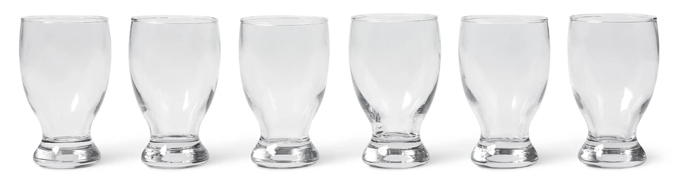 Kalle - Glas, H 12 Ø 7 cm, 6-pack - Vit