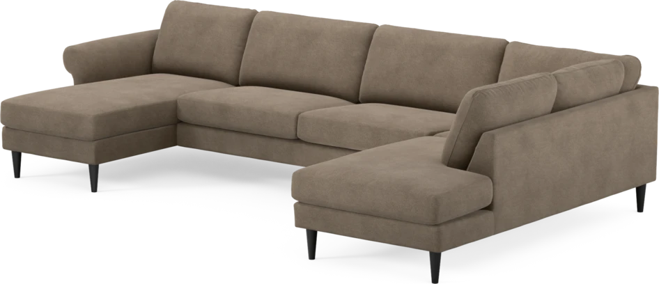 Bridge - 3-sits soffa med schäslong vänster och divan höger - Brun