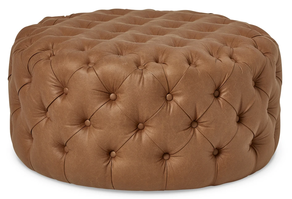 Estelle - Puff, Ø 80 cm - Brun