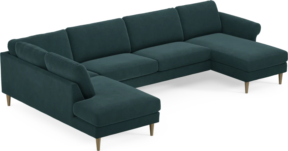 Bridge - 3-sits soffa med divan vänster och schäslong höger - Blå