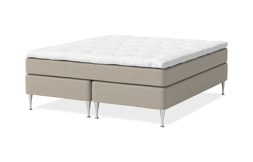 Sense Delux - Kontinentalsäng, dubbelsäng med bäddmadrass Dream Delux vit - Beige