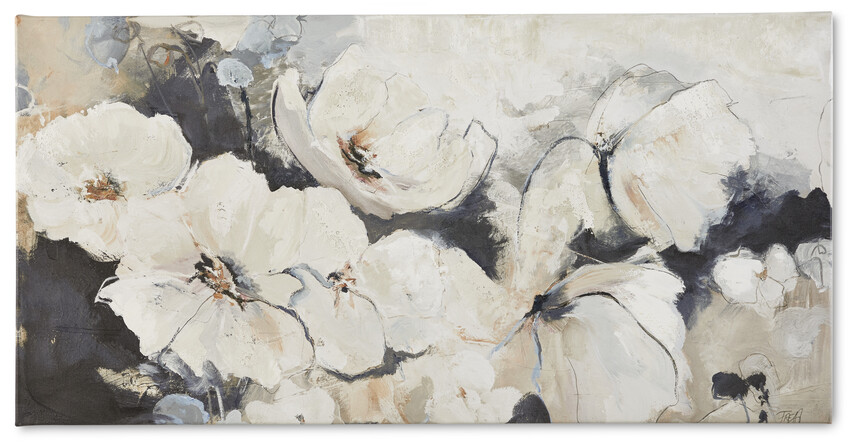 Flower Varity 2 - Tavla, 140x70 cm - Blå