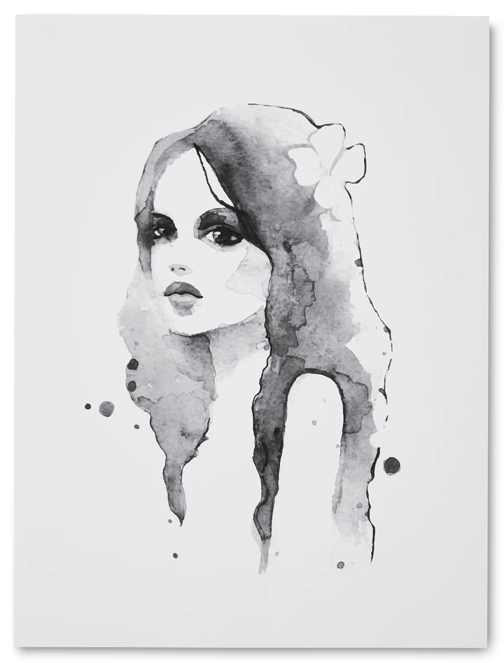 Romantic Girl - Poster, 30x40 cm - Svart