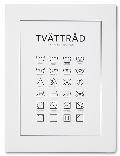 Tvättråd - Poster, 30x40 cm - Svart