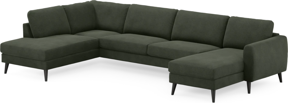Bridge - 3-sits soffa med divan vänster och schäslong höger - Grön