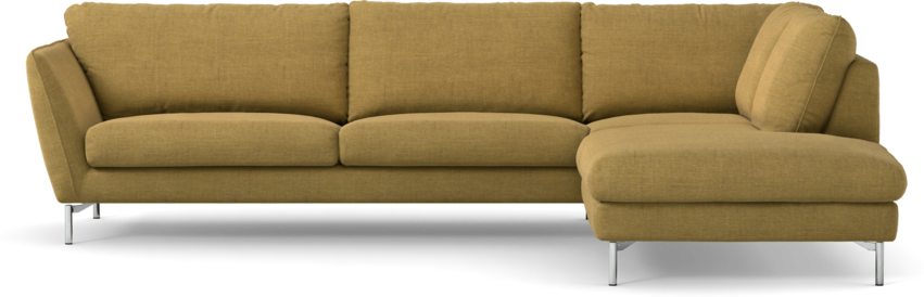 Madison Lux - 3-sits soffa med divan höger - Gul