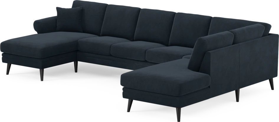 Eden - 3-sits soffa med schäslong vänster och divan höger - Blå