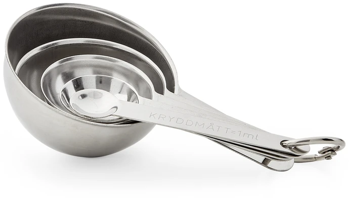 Mejram, Mått, 5 delar - 1 dl, 0,5dl , msk, tsk, krm