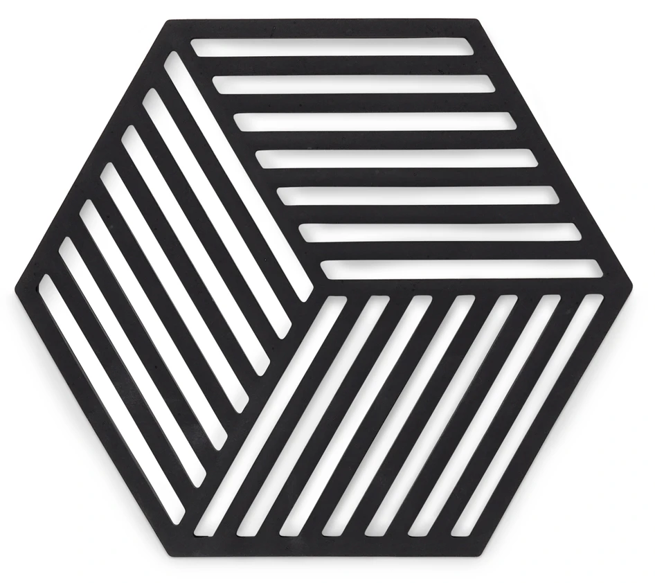 Zone Hexagon - Grytunderlägg, 16x14 cm - Svart