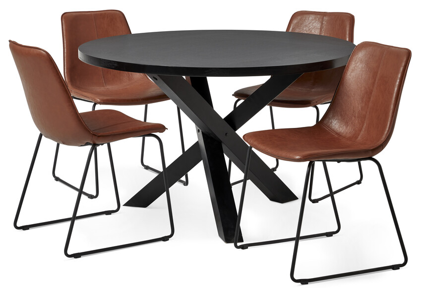 Savona - Matgrupp med 4 stolar Menton - Orange