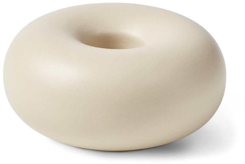 Donut - Ljusstake, H 3,5 cm - Beige