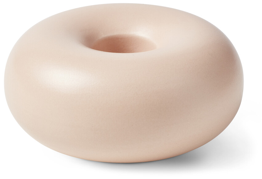Donut - Ljusstake, H 3,5 cm - Rosa