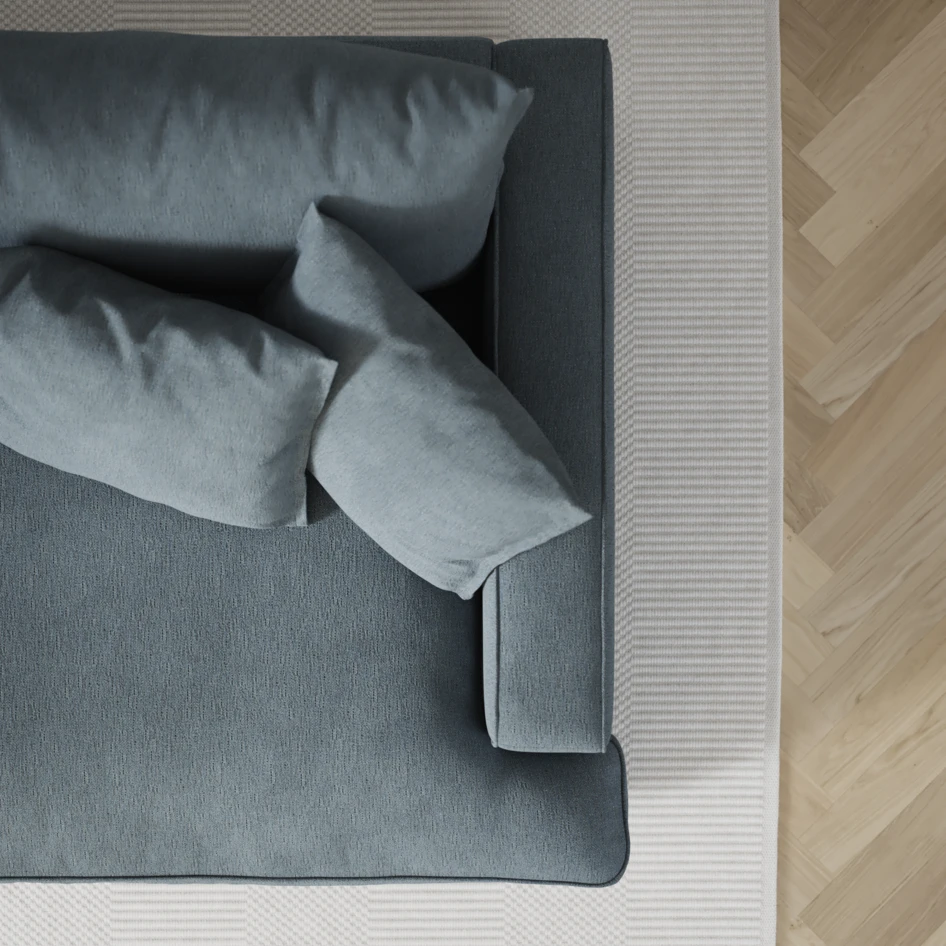 Rossi - 2-sits med armstöd vänster - Blå