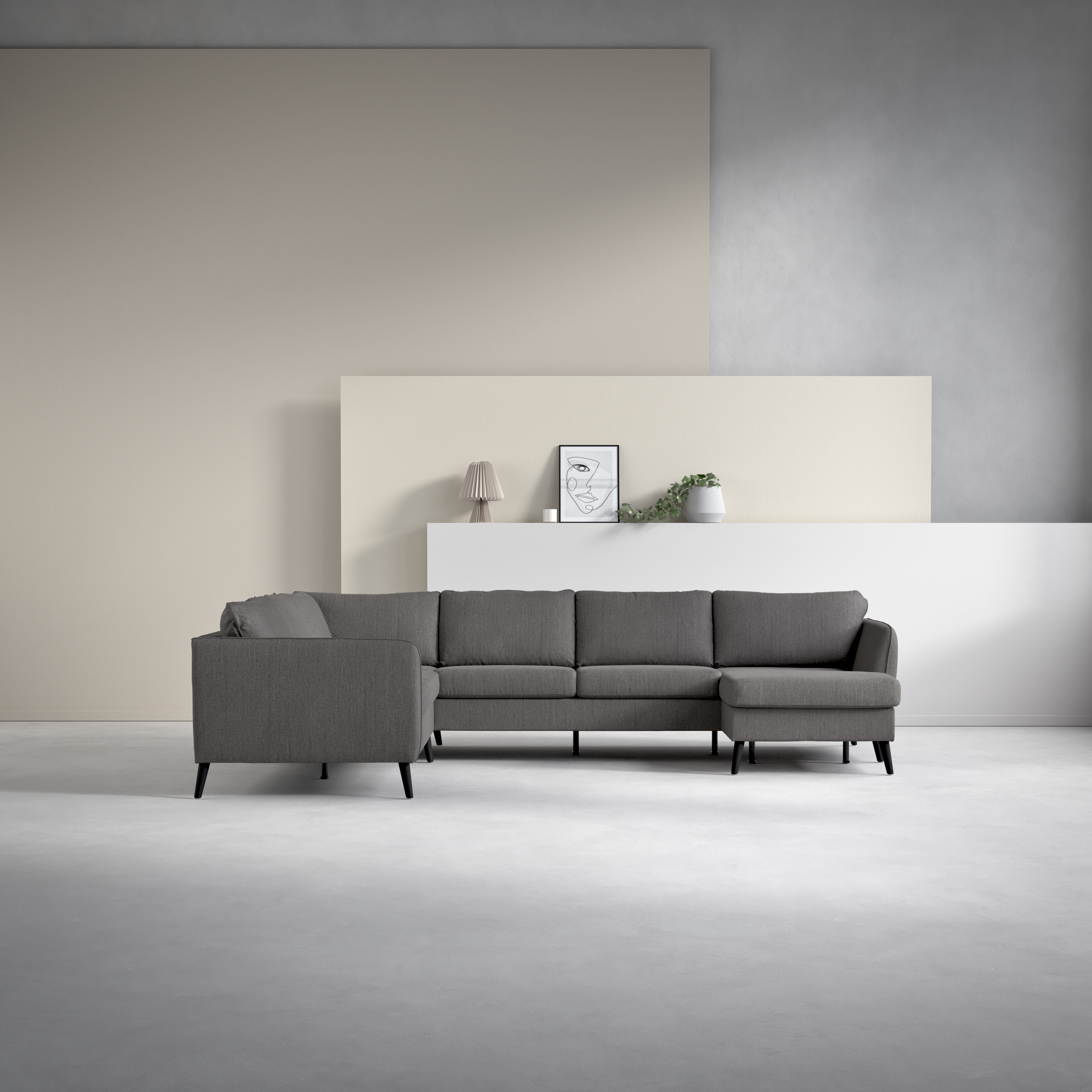 County, Hörnsoffa, 2+3-sits med schäslong höger