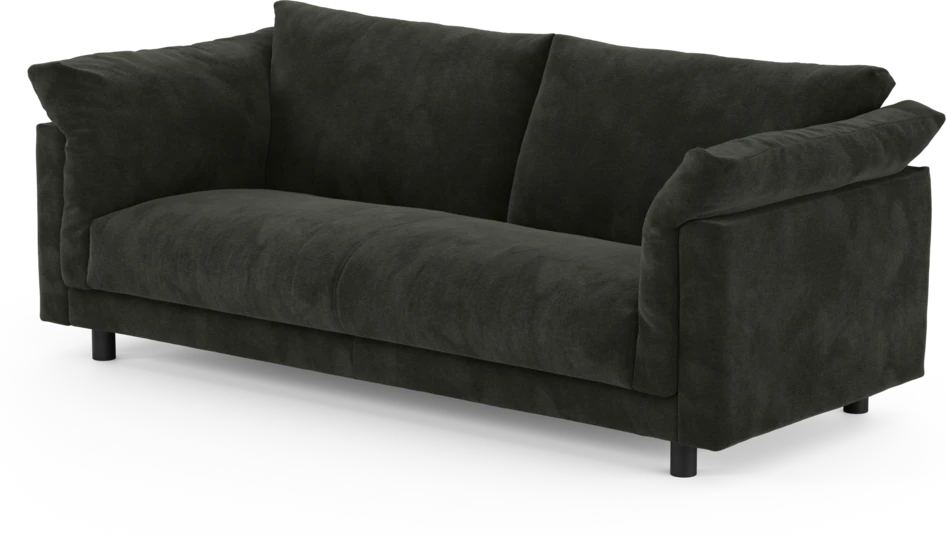 Cherrie - 2,5-sits soffa, hel dyna, fast klädsel - Svart