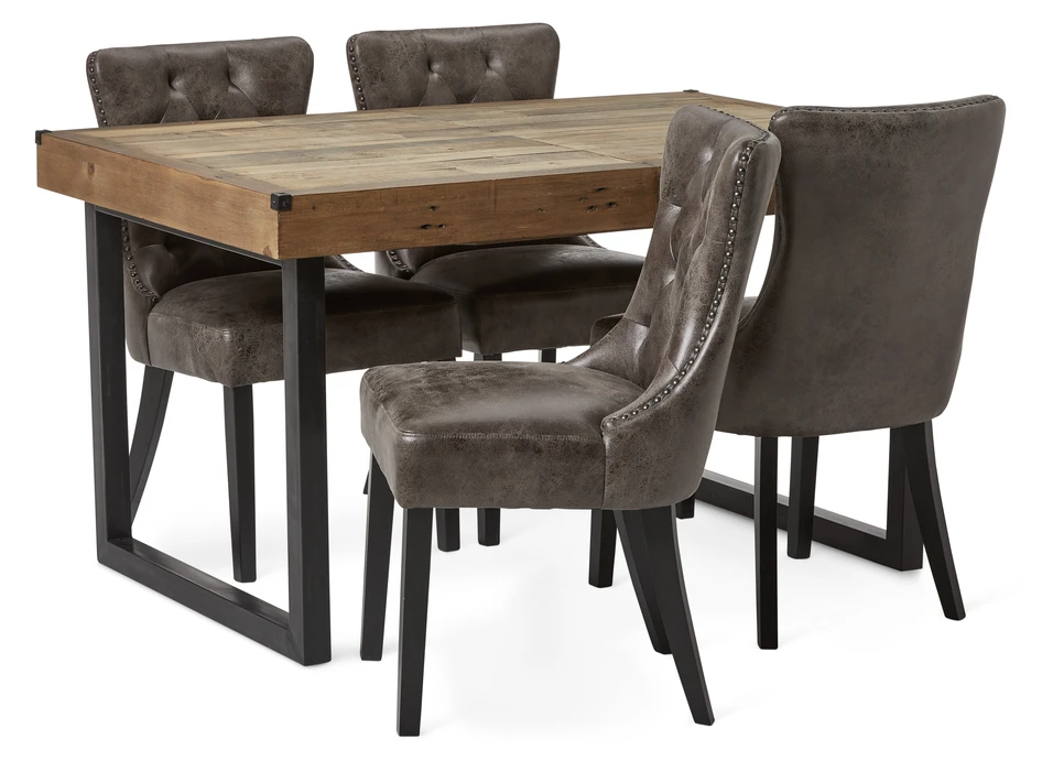 Woodenforge - Matgrupp med 4 stolar Dora - Beige