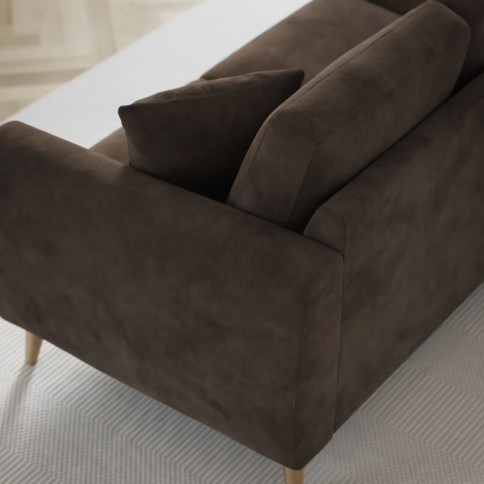 Eden - 3-sits soffa med divan vänster och schäslong höger - Brun