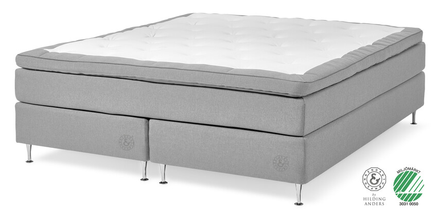 Asperö - Kontinentalsäng, dubbelsäng med bäddmadrass Asperö - Grå