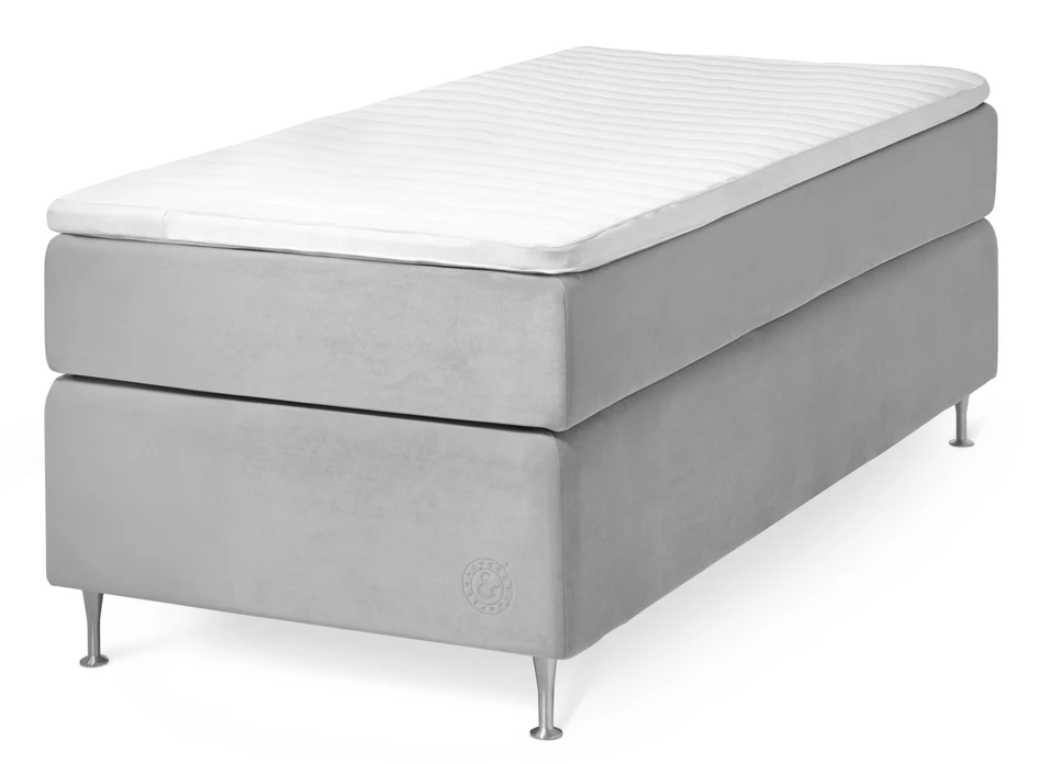 Cape Farewell Exclusive - Kontinentalsäng, enkelsäng med bäddmadrass Fiord Soft - Grå