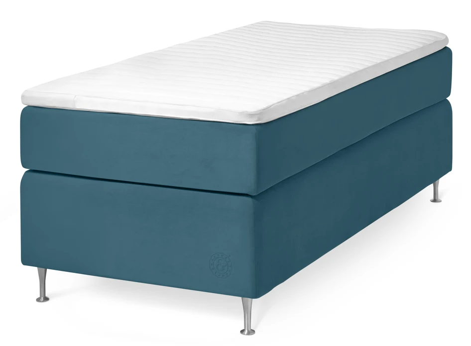 Cape Farewell Exclusive - Kontinentalsäng, enkelsäng med bäddmadrass Fiord Soft - Turkos