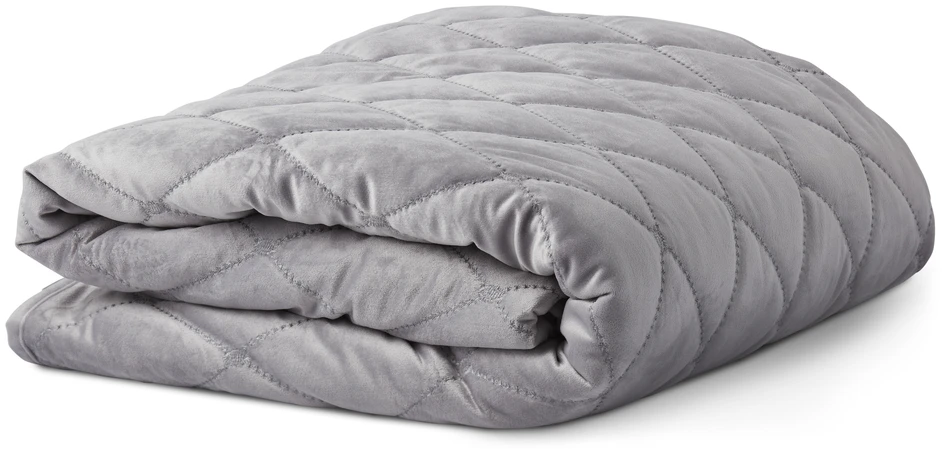 Zander - Quiltat sammetsöverkast, 260x260 cm - Grå