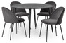 Sharp - Matgrupp med 4 stolar Kiwi - Grå