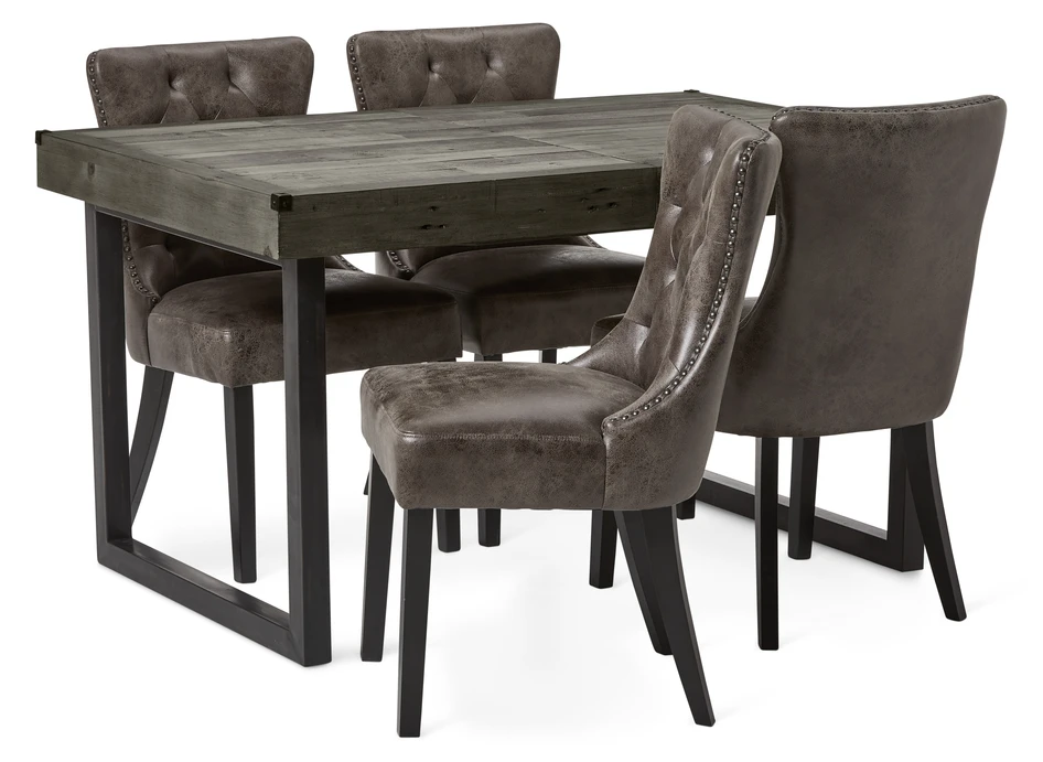 Woodenforge - Matgrupp med 4 stolar Dora - Brun