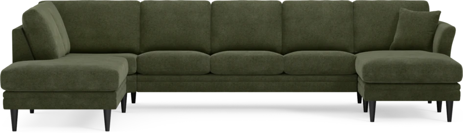 Eden - 3-sits soffa med divan vänster och schäslong höger - Grön
