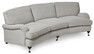 Oxford Delux - 3-sits soffa svängd, fast klädsel - Vit