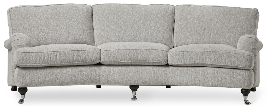 Oxford Delux - 3-sits soffa svängd, fast klädsel - Vit