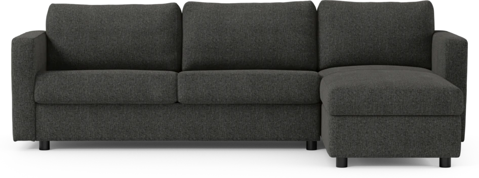Lindö - Bäddsoffa 2,5-sits med schäslong, vändbar - Svart