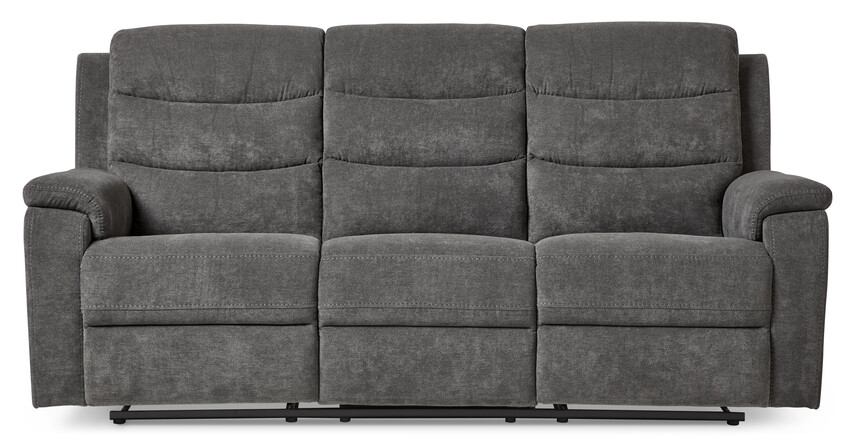 Lazy - 3-sits soffa, manuell recliner - Grå