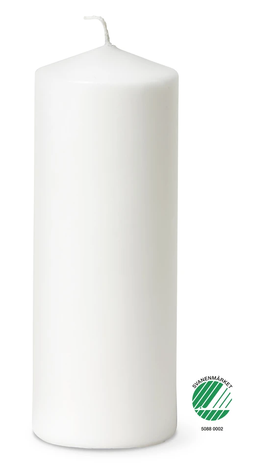 Glänsa - Blockljus, H 18 Ø 6,7 cm, brinntid 48 h - Vit