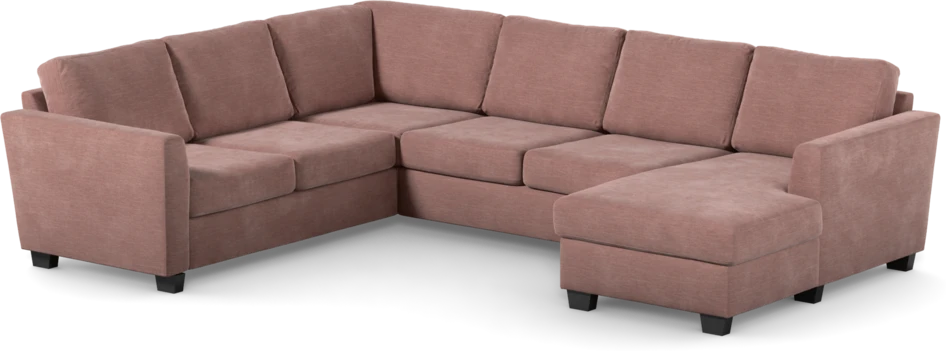 Friday - Hörnsoffa, 2+3-sits med schäslong höger - Rosa