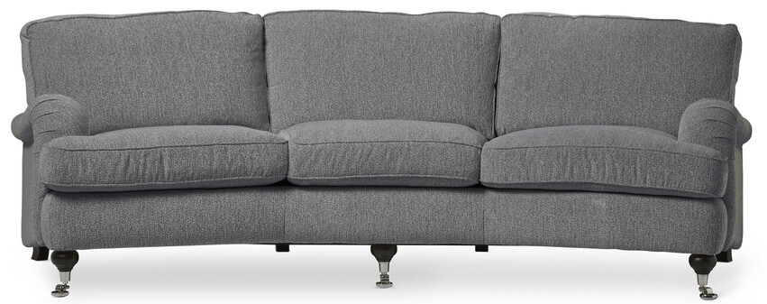 Oxford - 3-sits soffa svängd, fast klädsel - Grå