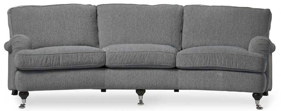 Oxford Delux - 3-sits soffa svängd, fast klädsel - Grå