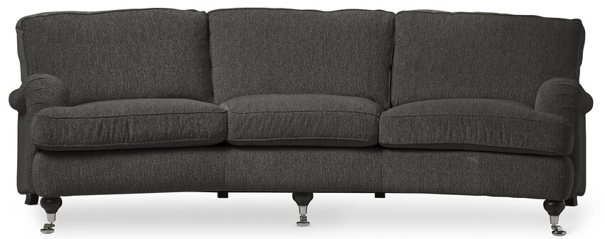 Oxford - 3-sits soffa svängd, fast klädsel - Grå