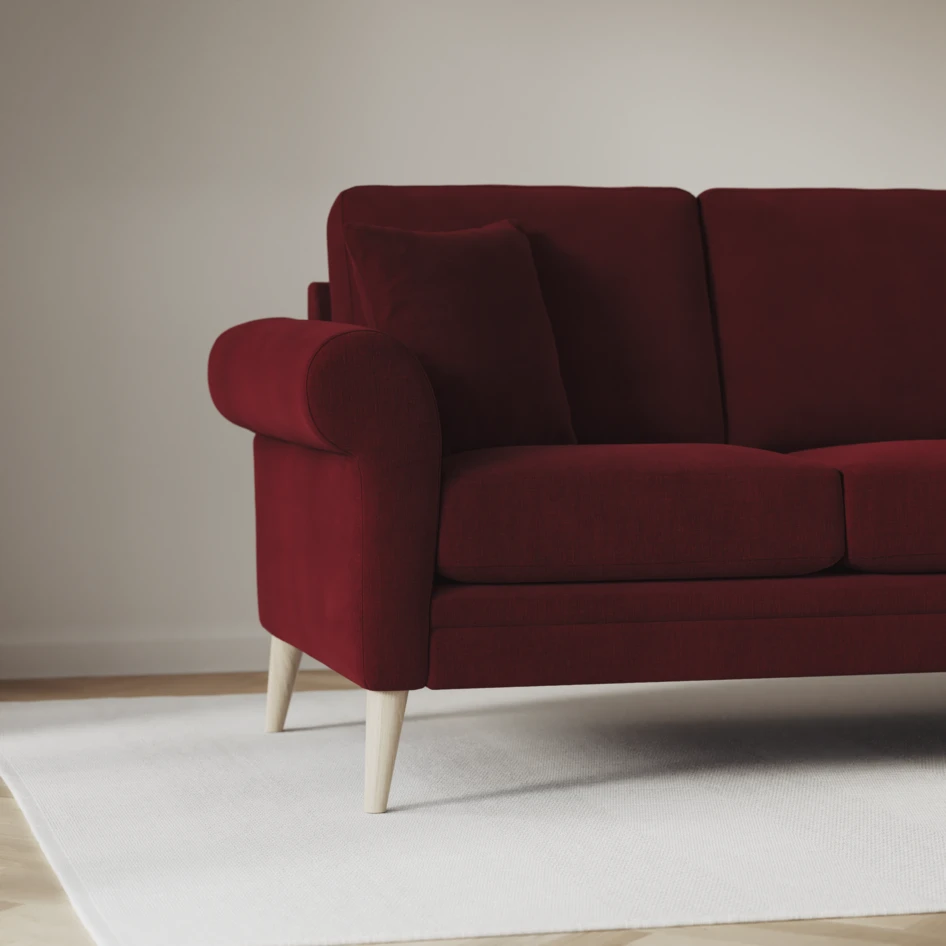 Eden - 3-sits soffa svängd - Röd